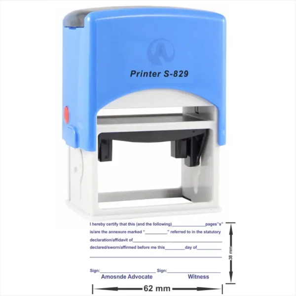 Annexure stamps - an exhibit stamp with custom details measuring 62mm by 38mm perfect for advocates and commissioner for oaths