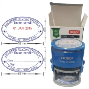 CHURCH STAMPS - Oval shape self inking stamp with custom details and adjustable date best for organizations i.e. church's/NGOs