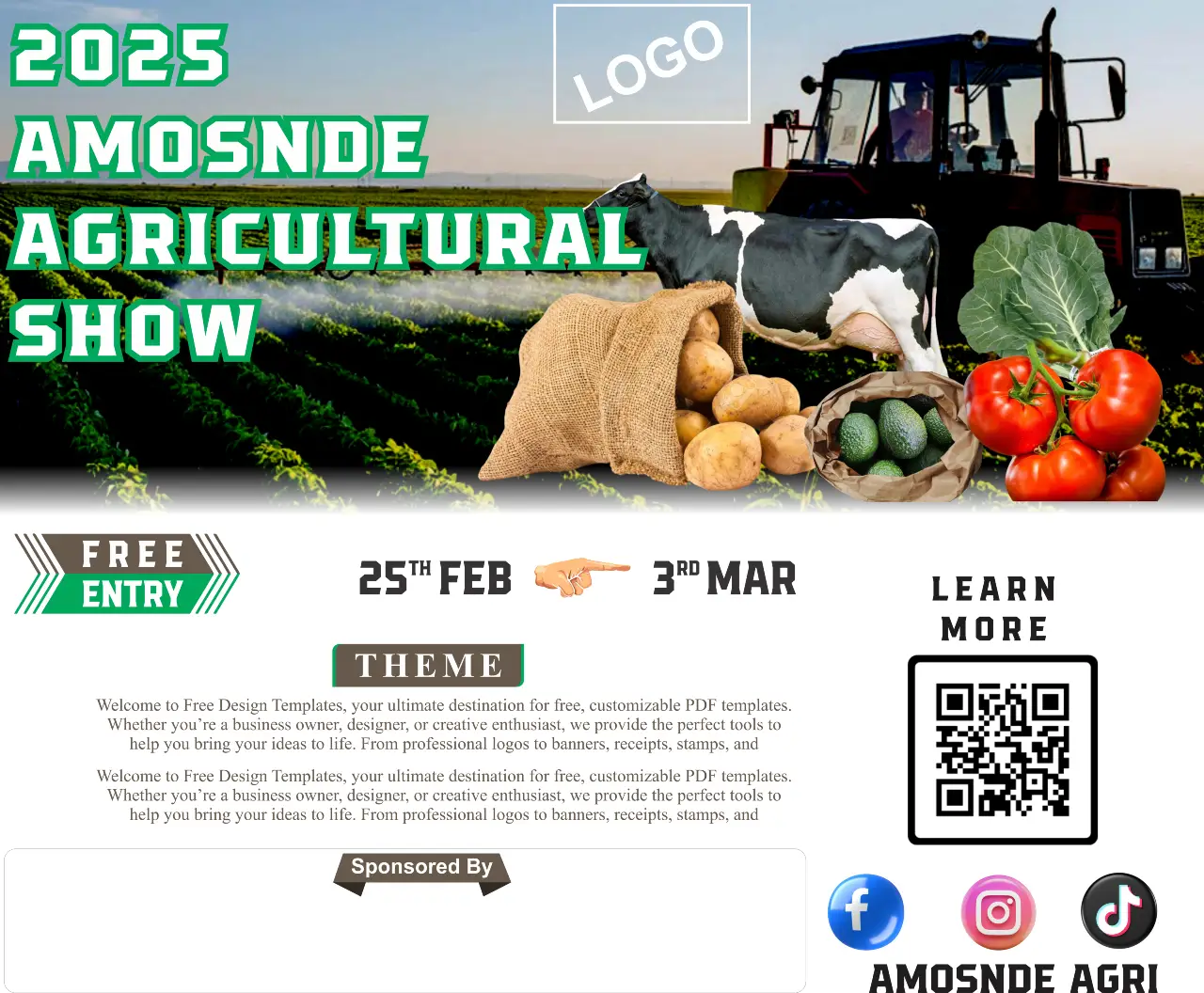 agricultural show banner backdrop banner for indoor or outdoor advertisment Free Design templates by amosnde graphics 1